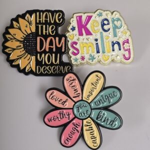 🌸 COLOURFUL SET OF INSPIRATIONAL PINS - SET OF 3🌸
